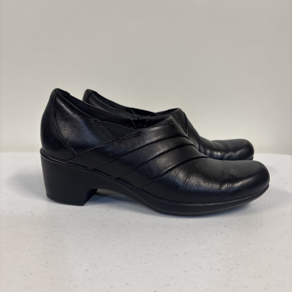 Clarks Bendables Shoes Women's Size 6 Black Slip-on Block Heel Booties